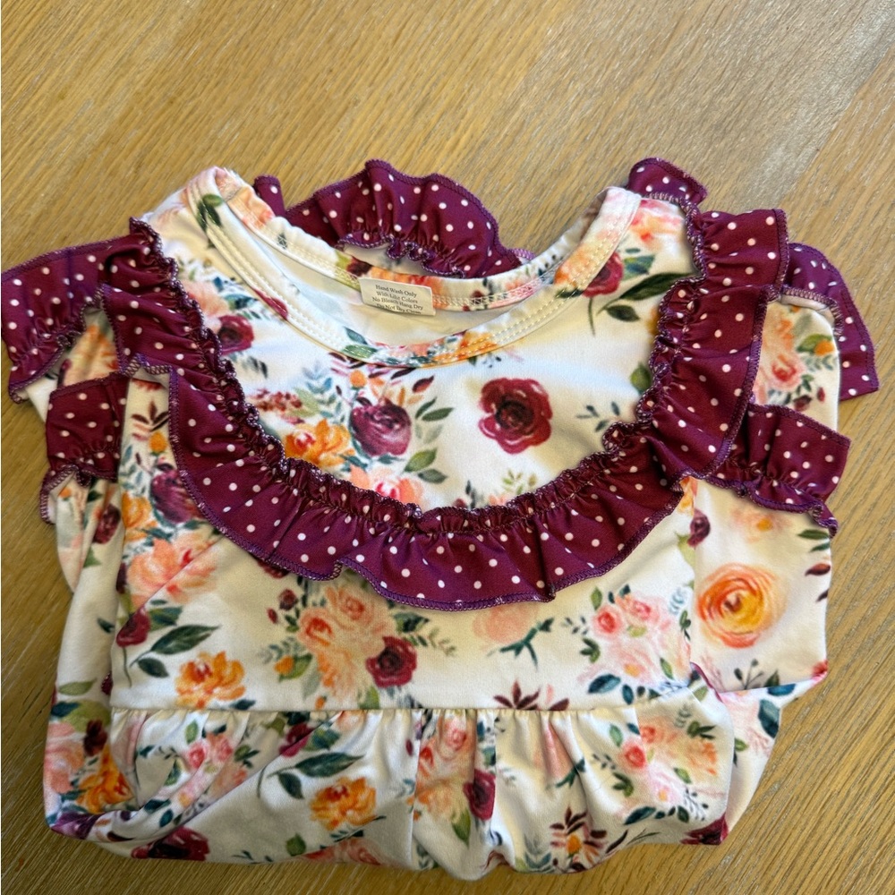 Floral Ruffle Dress Set 4T - Picture 8 of 11